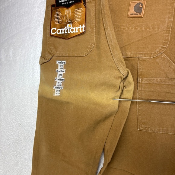 Carhartt B11 Washed Duck Work Pants Brown 33x36 Canvas Carpenter USA NOS NWT